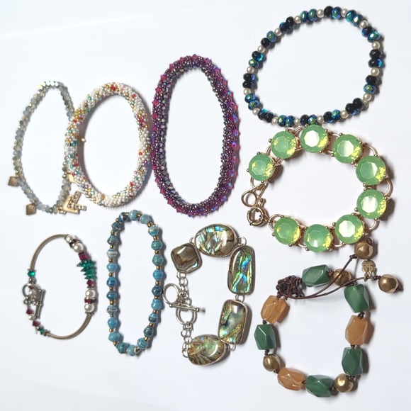 bracelets Jewelry - Set of 9 Multicolor Mixed Metal / Beaded Bracelets